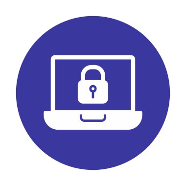 Dizüstü bilgisayar ekranına kilitle. Güvenlik kavramı vektör illüstrasyonu