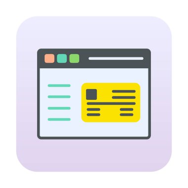 Basit Web Ödeme simgesi, vektör illüstrasyonu