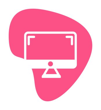 bilgisayar izleme simgesi, vektör illüstrasyonu basit tasarım