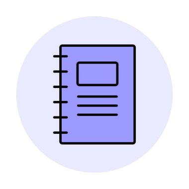 notepad simgesi, vektör illüstrasyonu basit tasarım