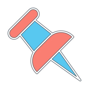 İğne simgesine bas. vektör illüstrasyonu