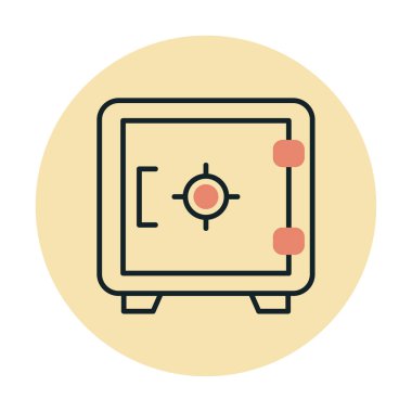 Güvenli simge, loker işareti, vektör illüstrasyonu