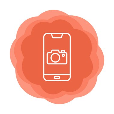 Akıllı telefon kamera simgesi, vektör illüstrasyonu 