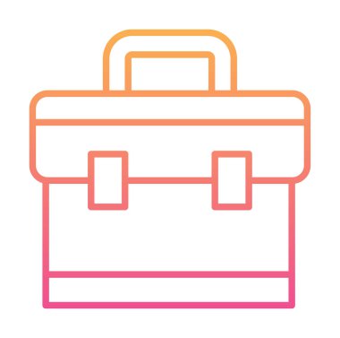 Evrak çantası vektör düz simgesi. İş durumu simgesi, bavul emojisi, vektör illüstrasyonu