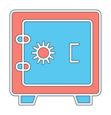 Güvenli simge, loker işareti, vektör illüstrasyonu