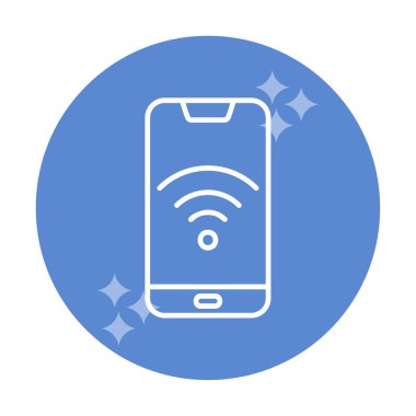 Akıllı telefon kablosuz interneti. Web simgesi basit illüstrasyon