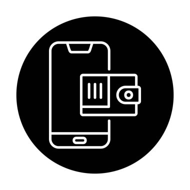 m-cüzdan vektör çizim tasarım ile Smartphone aygıtı