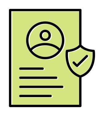 İşaretli işaret simgesi, vektör illüstrasyonlu profil belgesi