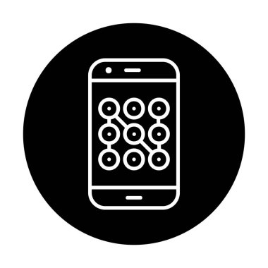 Mobil güvenlik, akıllı telefon ikonu. vektör illüstrasyonu