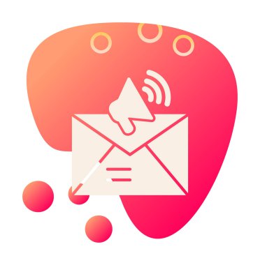 Basit E- posta Pazarlama simgesi, vektör illüstrasyonu