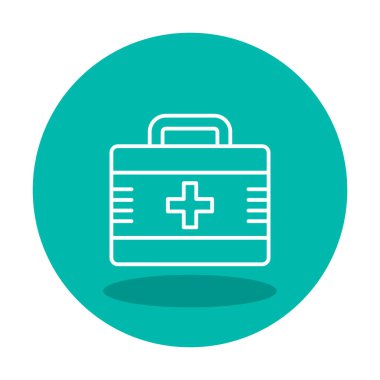 İlk yardım çantası simgesi. Acil durumlar için tıbbi ekipman