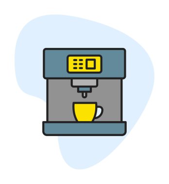 kahve makinesi simgesini, vektör çizim
