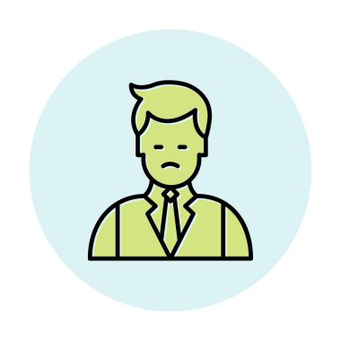 Basit Restoran Yöneticisi simgesi, vektör illüstrasyonu