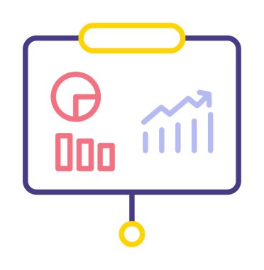Beyaz arkaplan üzerinde sunum vektörü illüstrasyonunu çalıştır