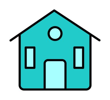 Eve. Web simgesi basit illüstrasyon