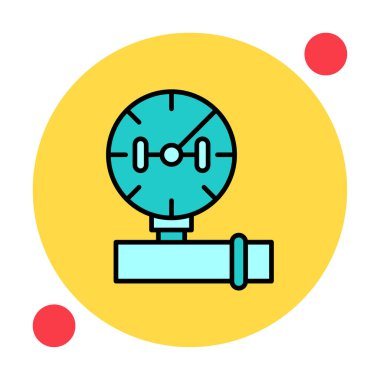 Düz vektör manometre simgesini ölç. Gaz basıncı. 