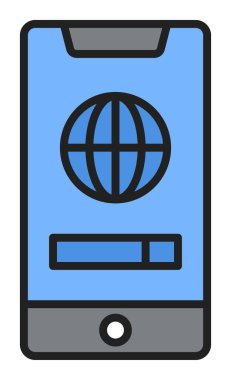 akıllı telefon simgesi, vektör illüstrasyonu basit tasarım