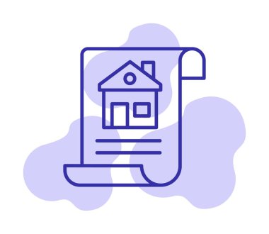 Ev Belgesi ikonu vektör illüstrasyonu                          