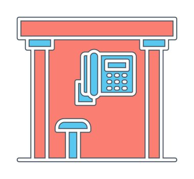 Basit Telefon Simgesi, vektör illüstrasyonu