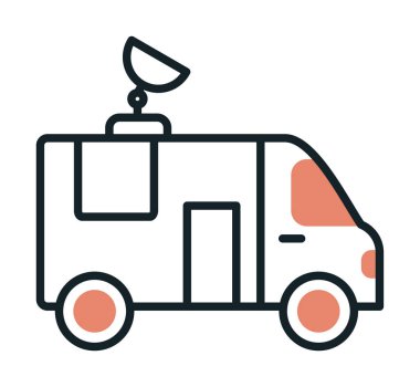 News Van düz vektör simgesi