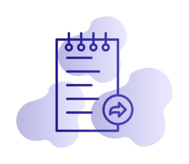 Notlar İleri Ağ simgesi, vektör illüstrasyonu