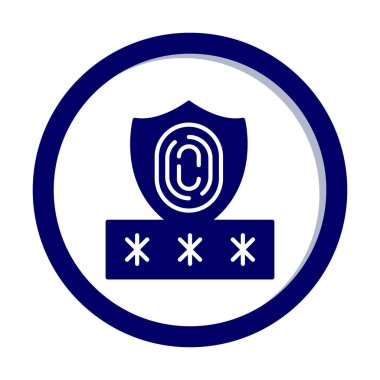 Parmak izi ikonu. Özel daire tasarımı. vektör illüstrasyonu.