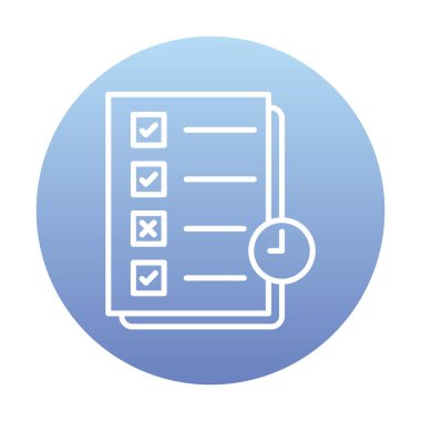 Görev planlama doğrusal simgesi. Kontrol listesi. Planlayıcı ağ simgesi, vektör illüstrasyonu 