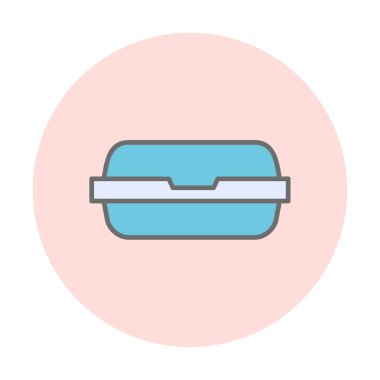 yiyecek kabı ikonu vektör illüstrasyonu