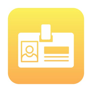 kimlik kartı simgesi, vektör illüstrasyonu basit tasarım