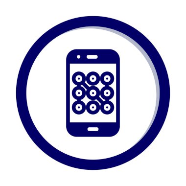 Mobil güvenlik, akıllı telefon ikonu. vektör illüstrasyonu