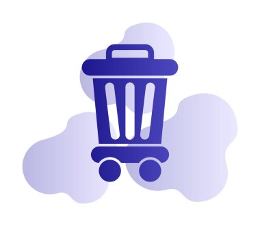 Çöp kutusu web simgesi, vektör illüstrasyonu