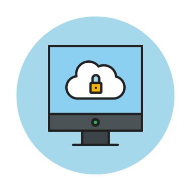 Veri Güvenliği simgesi vektör illüstrasyonu