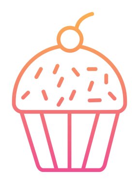 Kek renkli ikon, kek klipsi sanat, vektör illüstrasyonu