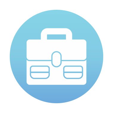 Evrak çantası vektör düz simgesi. İş durumu simgesi, bavul emojisi, vektör illüstrasyonu