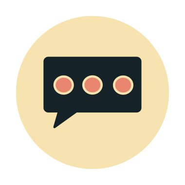 Basit sohbet simgesi, konuşma balonu, vektör illüstrasyonu