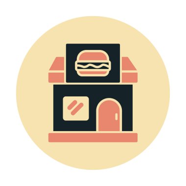  Gıda dükkanı web simgesi, vektör illüstrasyonu