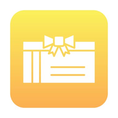 Basit hediye kartı simgesi, vektör illüstrasyonu