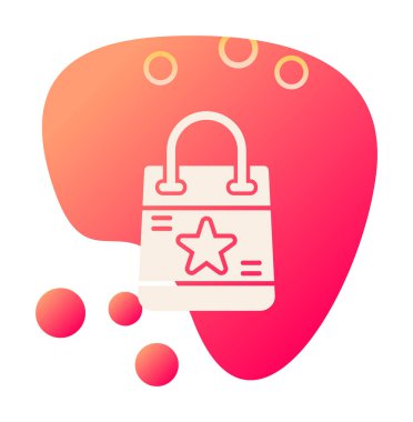 Alışveriş poşeti simgesi, vektör illüstrasyonu 