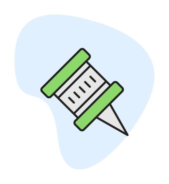 İğne simgesine bas. vektör illüstrasyonu