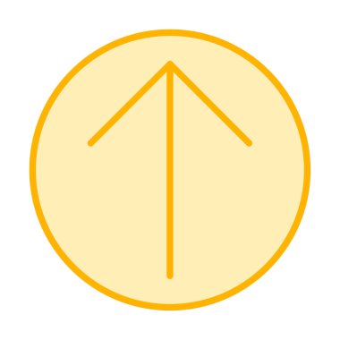 Yukarı ok simgesi, vektör illüstrasyonu, arayüz için düz tasarım 