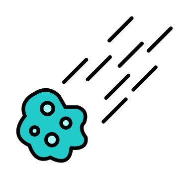 Meteor düz ikon vektör çizimi