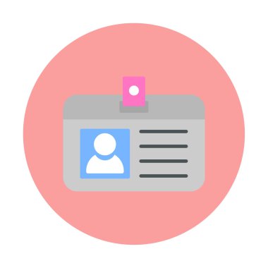 kimlik kartı düz vektör simgesi