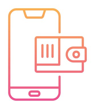 m-cüzdan vektör çizim tasarım ile Smartphone aygıtı