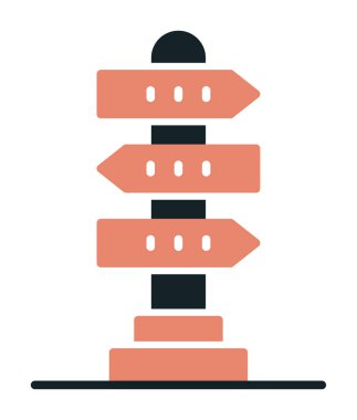 Beyaz arkaplanda yön vektörü illüstrasyonu