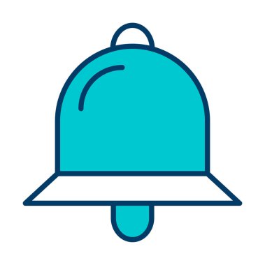 Basit Bildirim Zili simgesi, vektör illüstrasyonu