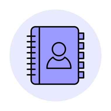 Kişi Kitabı simgesi, vektör illüstrasyonu