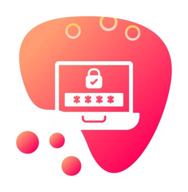 Bilgisayar ekranında parola. Web simgesi basit illüstrasyon