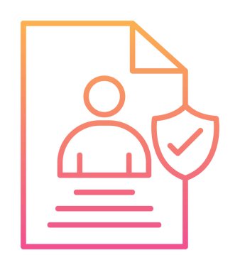 Veri güvenlik simgesi vektör illüstrasyonuna sahip kullanıcı