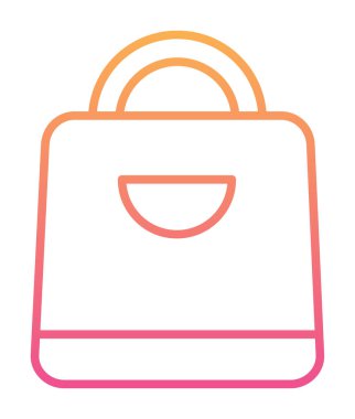 Alışveriş poşeti simgesi, vektör illüstrasyonu 