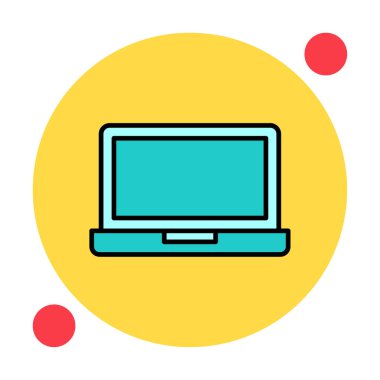 dizüstü bilgisayar simgesi, vektör illüstrasyonu basit tasarım 